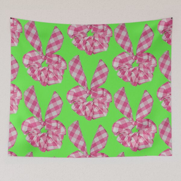 Item preview, Diner Pinup Girl Bunny Ears Checkered Scrunchie designed and sold by ClosLineDesigns.