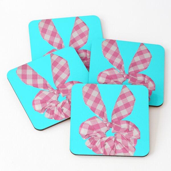 Item preview, Blue Diner Pinup Girl Bunny Ears Checkered Scrunchie designed and sold by ClosLineDesigns.