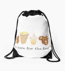 Here for the food. Drawstring Bag