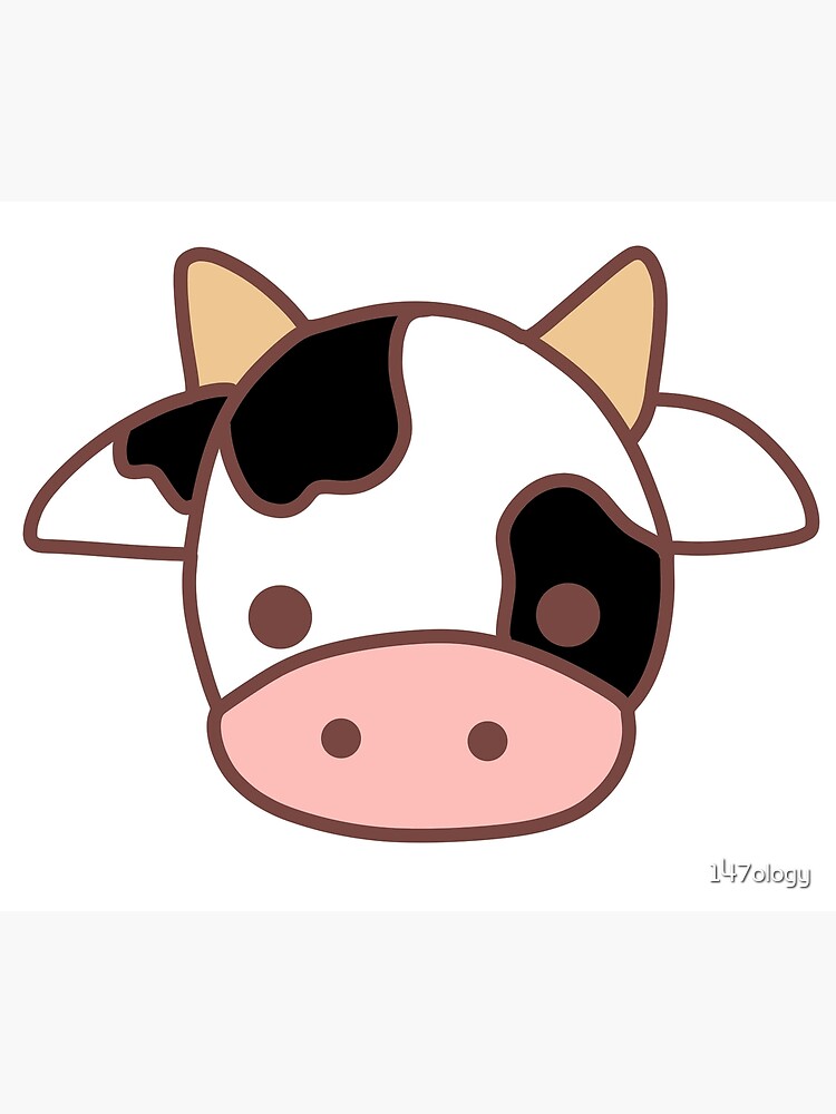 Cute cartoon cow Art Print