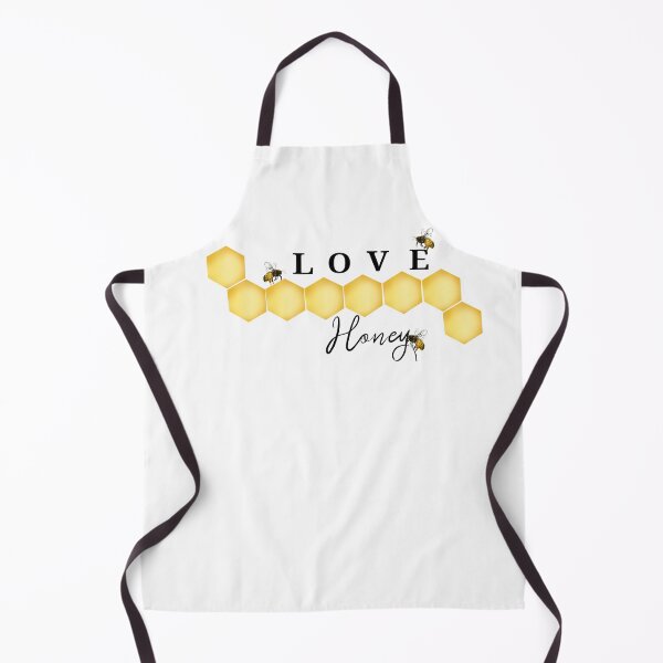 Item preview, Illustration of honey bees flying around honeycombs. Love honey lettering designed and sold by AriadnaArt.