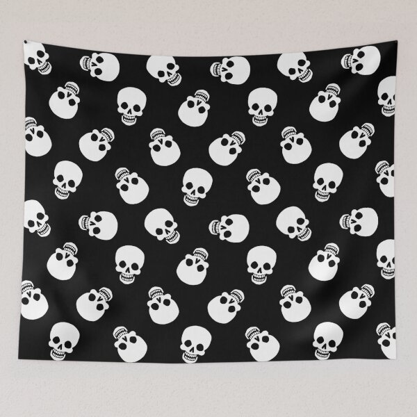 Aperçu de l'œuvre Happy Skull Scatter Black créée et vendue par Paisley Yazel.