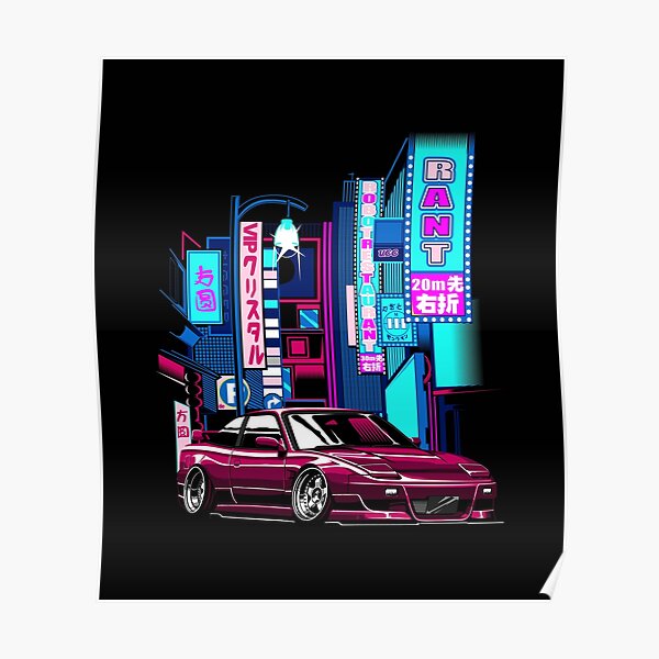 Nissan 180sx 240sx in City Poster