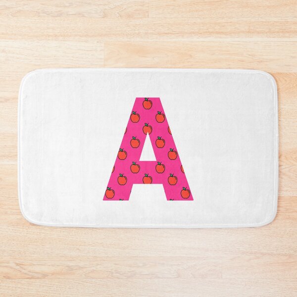 Item preview, Letter A in pink color with apple pattern designed and sold by VrajStudio.