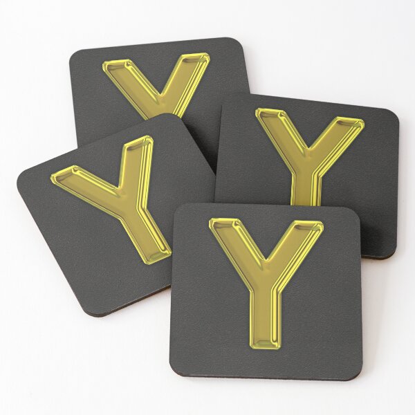 Item preview, Uppercase Y in gold designed and sold by leobrix.