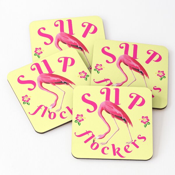 Item preview, Vintage Flamingo on Canary Yellow Funny Quote Sup Flockers designed and sold by ChinStore.