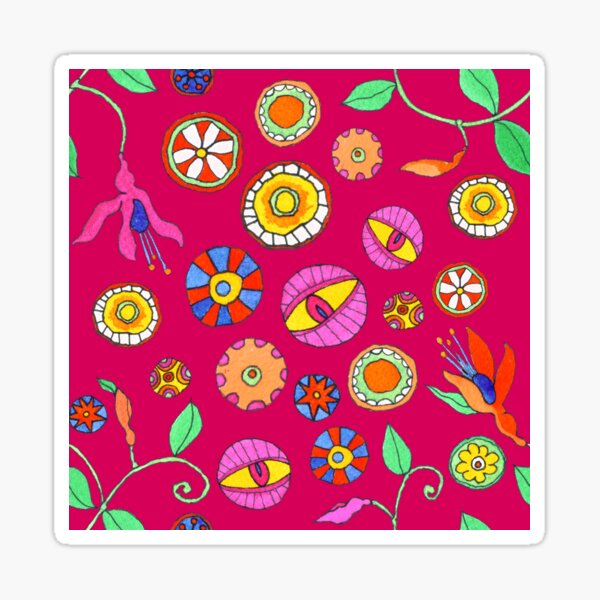 Surreal Garden in Fuchsia Sticker