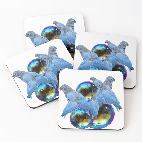 Item preview, ABSTRACTED BABY BLUE PARROTS WITH BLUE BALL DESIGN designed and sold by sharlesart.