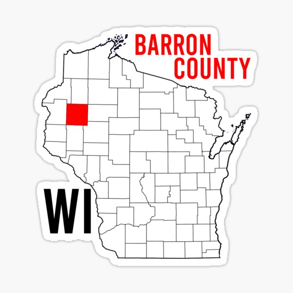 "Barron County, Wisconsin" Sticker for Sale by DurarStore Redbubble