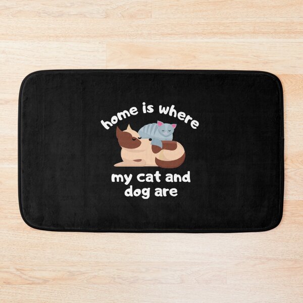 Item preview, Home is where my cat and dog are - Cute cat and dog owner design designed and sold by Theleochick.