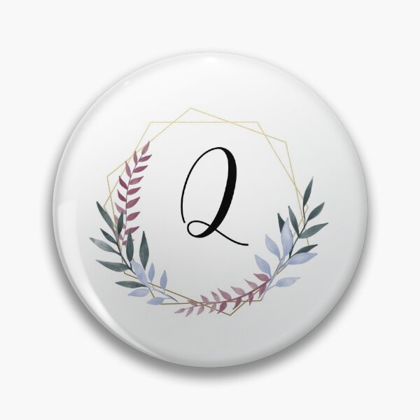 Item preview, Delicate gold frame monogram and colorful laurels letter Q designed and sold by JustSeasons.