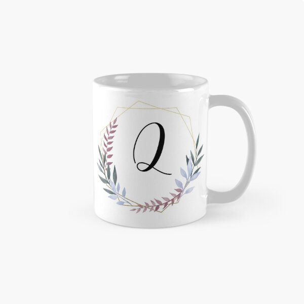 Item preview, Delicate gold frame monogram and colorful laurels letter Q designed and sold by JustSeasons.