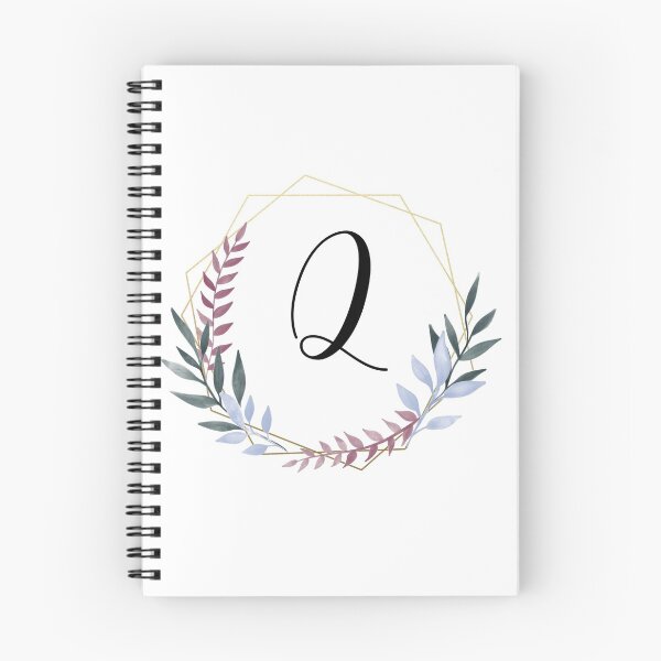 Item preview, Delicate gold frame monogram and colorful laurels letter Q designed and sold by JustSeasons.