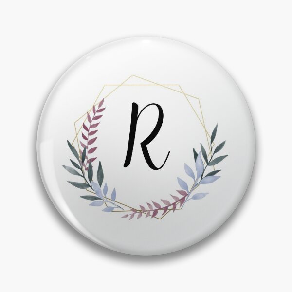 Item preview, Delicate gold frame monogram and colorful laurels letter R designed and sold by JustSeasons.