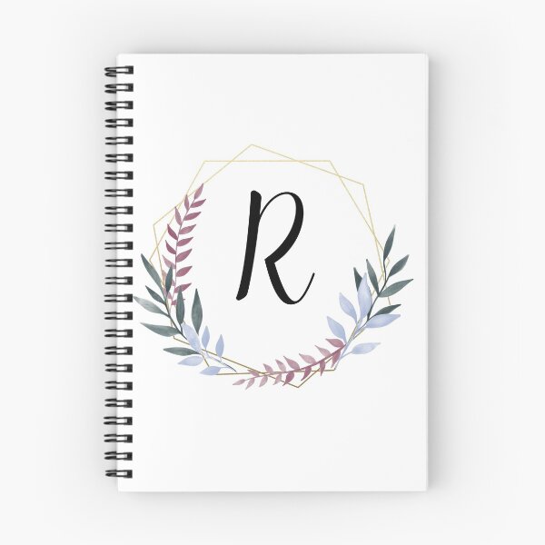 Item preview, Delicate gold frame monogram and colorful laurels letter R designed and sold by JustSeasons.