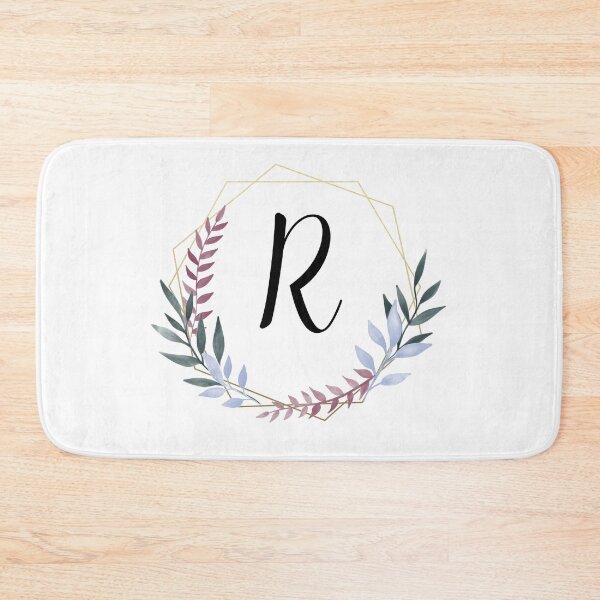 Item preview, Delicate gold frame monogram and colorful laurels letter R designed and sold by JustSeasons.