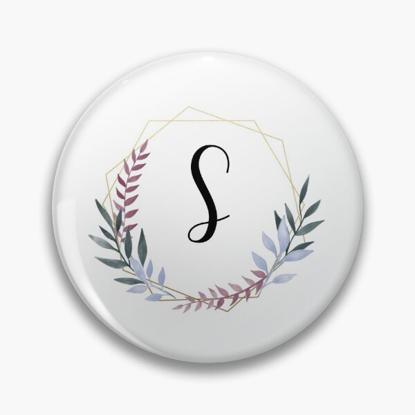 Item preview, Delicate gold frame monogram and colorful laurels letter S designed and sold by JustSeasons.