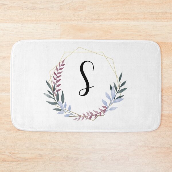 Item preview, Delicate gold frame monogram and colorful laurels letter S designed and sold by JustSeasons.