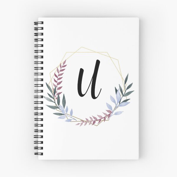 Item preview, Delicate gold frame monogram and colorful laurels letter U designed and sold by JustSeasons.