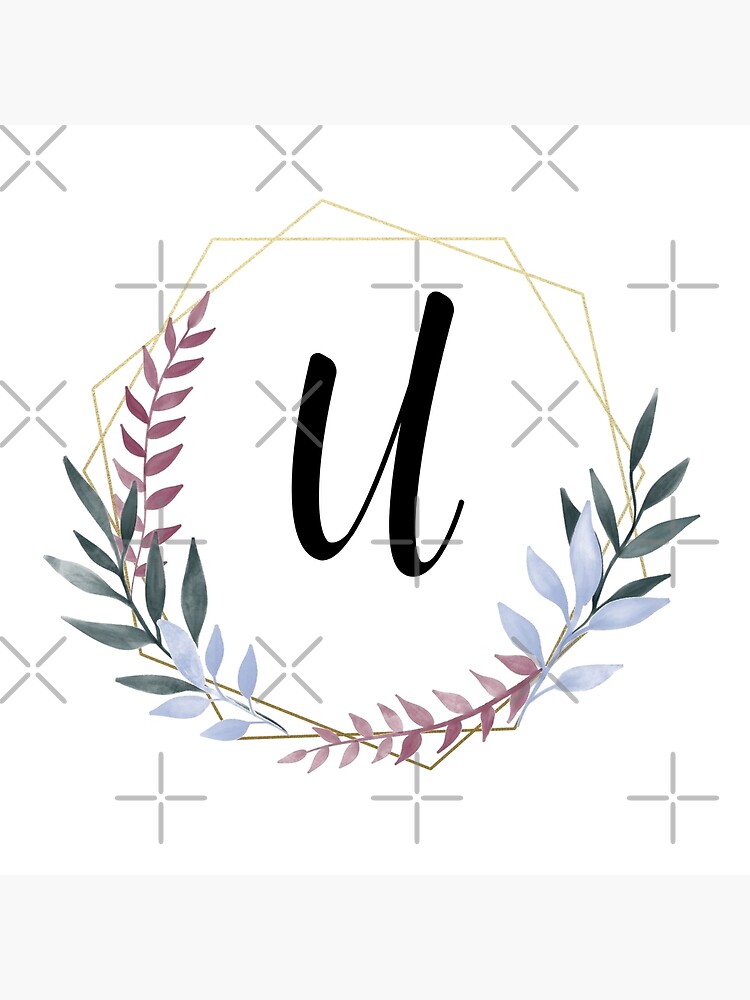 Silhouette Design Store: Flower Monogram Letter U  Floral monogram letter,  Floral letters, Floral monogram