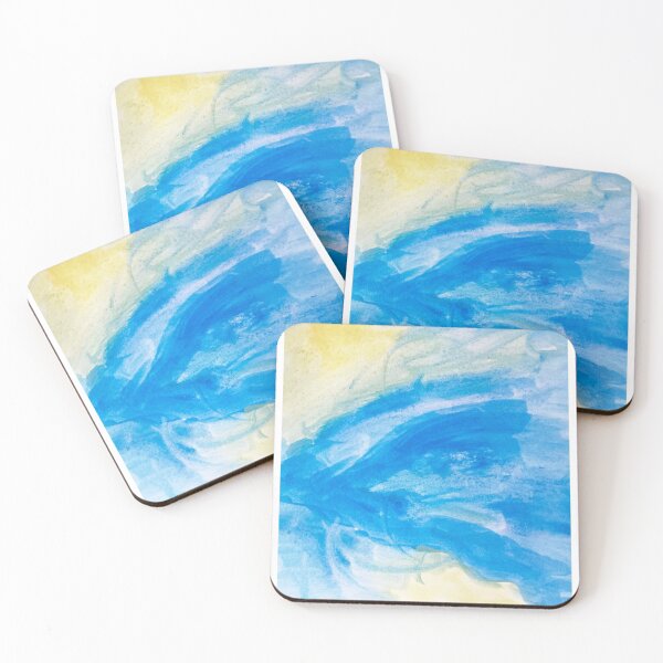 Item preview, Light Blue and yellow watercolor painting watercolour pattern designed and sold by WatercolorFun.