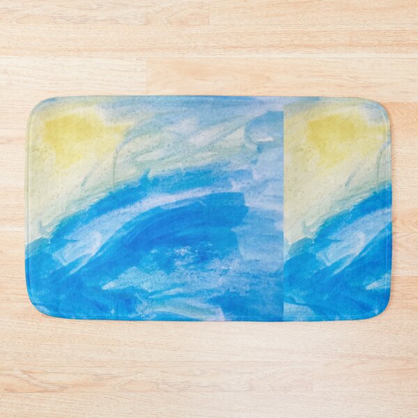 Item preview, Light Blue and yellow watercolor painting watercolour pattern designed and sold by WatercolorFun.