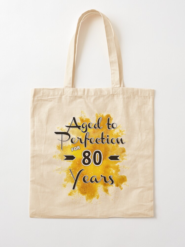 Aged to Perfection! 50th Birthday Tote Bag Orange and Blue