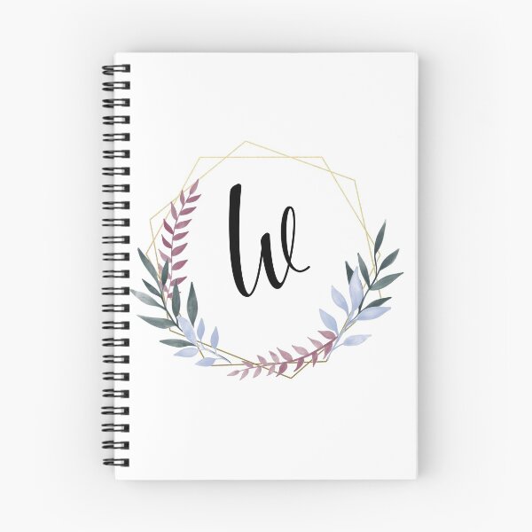 Item preview, Delicate gold frame monogram and colorful laurels letter W designed and sold by JustSeasons.