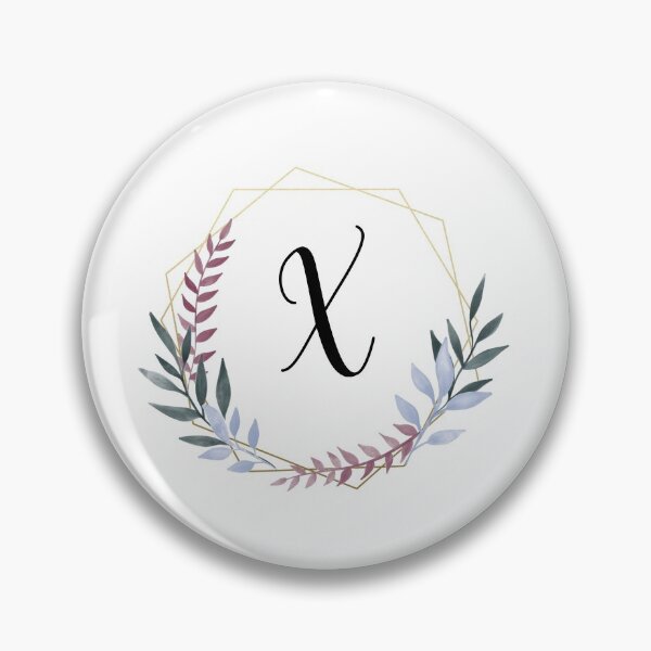 Item preview, Delicate gold frame monogram and colorful laurels letter X designed and sold by JustSeasons.