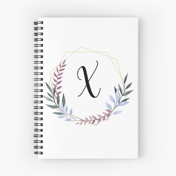 Item preview, Delicate gold frame monogram and colorful laurels letter X designed and sold by JustSeasons.