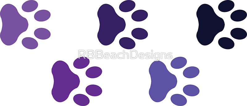 Purple Dog Paw Prints Stickers By Rbbeachdesigns Redbubble