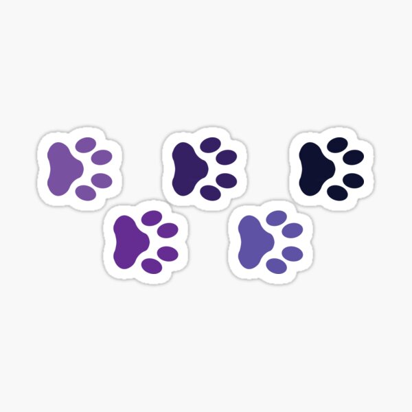 Artikel-Vorschau von Lila Hundetatze-Drucke, designt und verkauft von RBBeachDesigns.