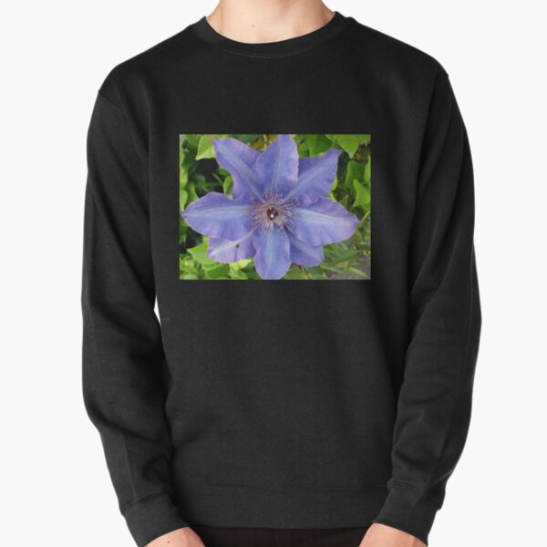Blue Clematis Pullover Sweatshirt
