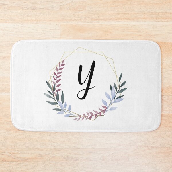 Item preview, Delicate gold frame monogram and colorful laurels letter Y designed and sold by JustSeasons.
