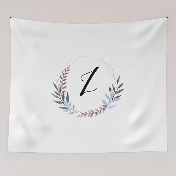 Item preview, Delicate gold frame monogram and colorful laurels letter Z designed and sold by JustSeasons.