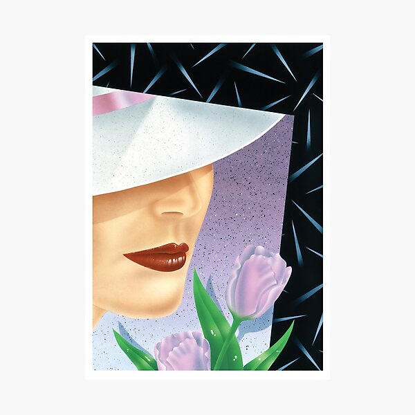 Lady with Tulip airbrush print Photographic Print