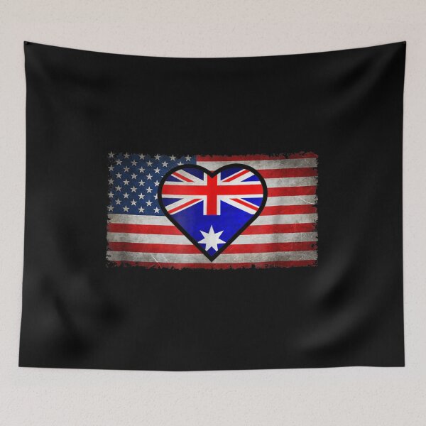Item preview, Australia USA Vintage Flag- Australian At Heart Cooperate designed and sold by taylobarucau97.