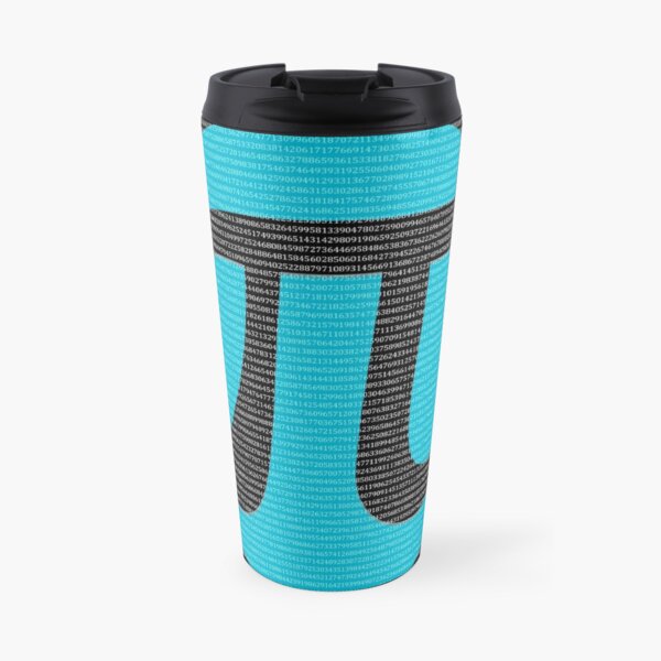 "First 10,000 digits of Pi, blue on black." Travel Mug by cesarpadilla