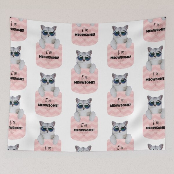 Item preview, Im Meowsome! [Hipster Cat] designed and sold by Wildlife Apparels Inc..