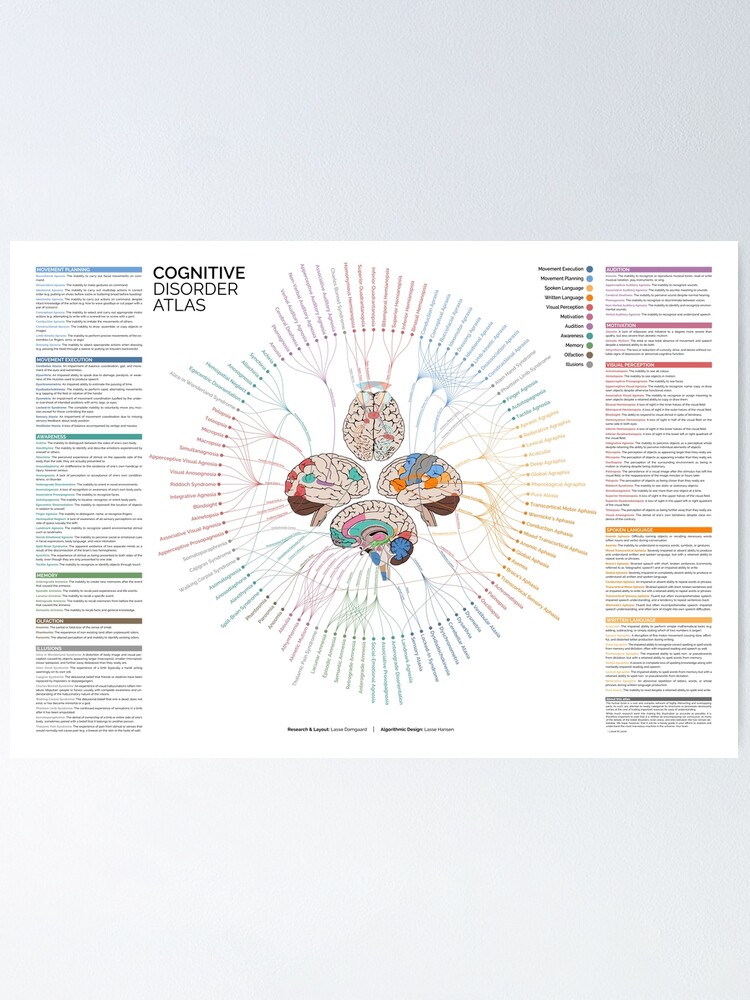 Thumbnail 1 of 3, Poster, Cognitive Disorder Atlas - Explained designed and sold by LasseDamgaard.