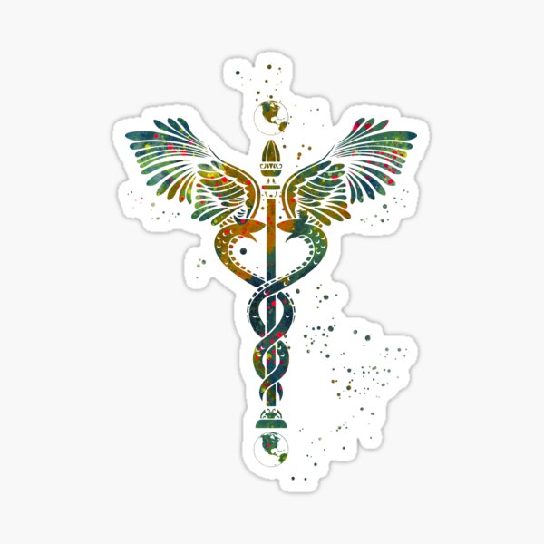 Vista previa del artículo con la obra «Símbolo médico del caduceo», diseñado y vendido por EvasDreams.