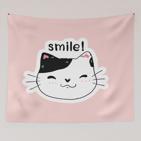 Item preview, cat cute smile kitten happy designed and sold by toastygoat.