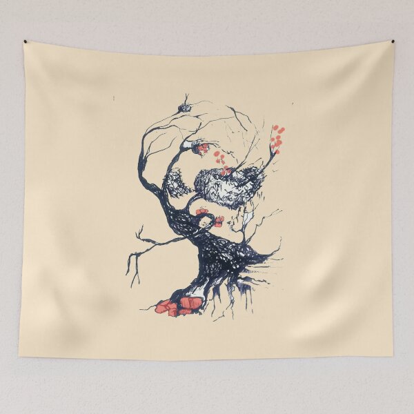 Item preview, Ole tree with red flowers designed and sold by manuelunsui.