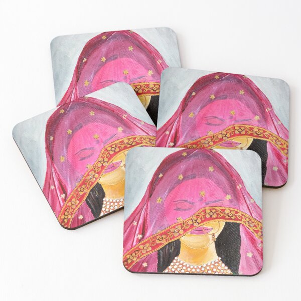 Item preview, Indian Bride studded in jewelry and draped in veil Painting designed and sold by Abha-Hues.