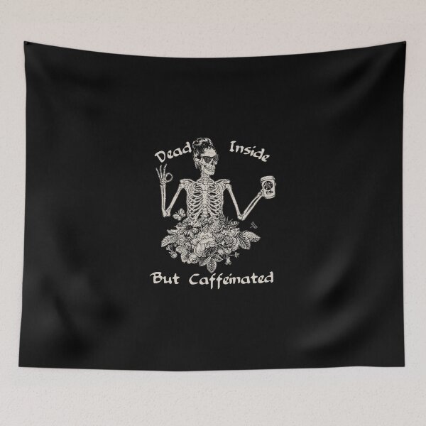 Item preview, Dead Inside But Caffeinated Skeleton Flower Funny Gift designed and sold by paneczkopat.