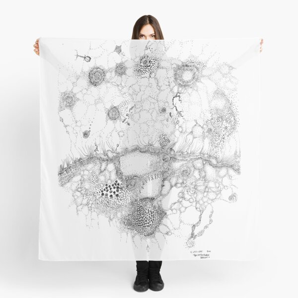 Bacteriophage ballet, ink drawing on paper by Regina Valluzzi Scarf