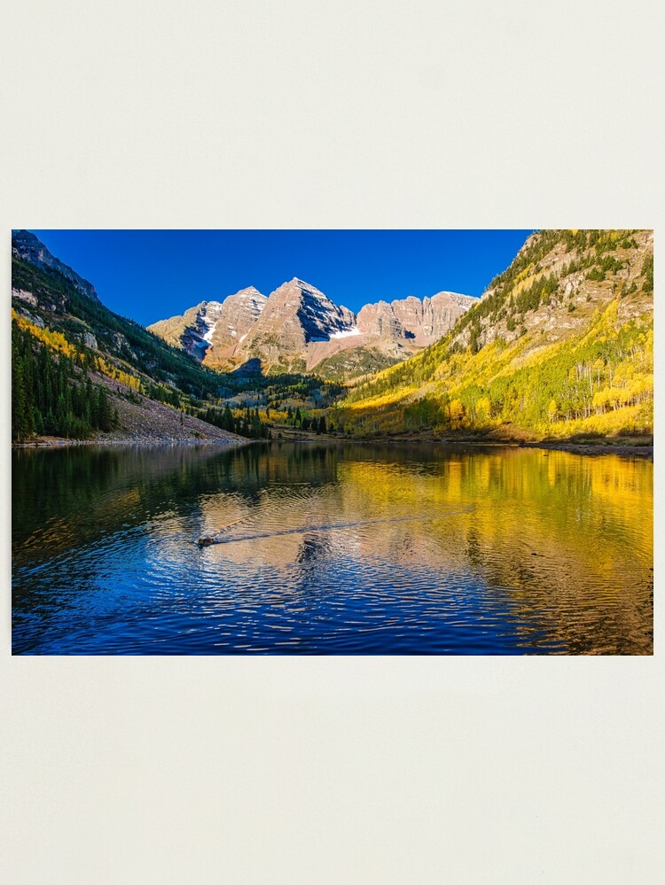 Alternate view of Maroon Bells Ripples - A Day with the ducks Photographic Print