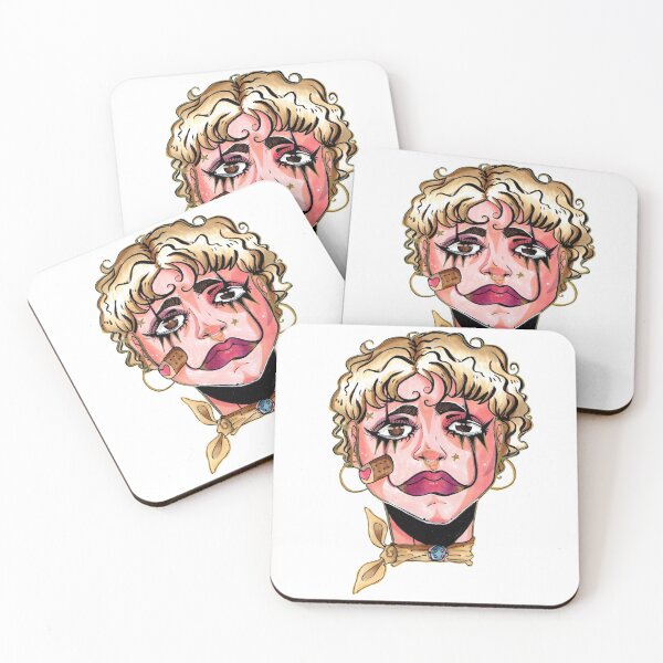 Item preview, Bandage Babe Blonde Curly Clown Woman Marker Art Portrait designed and sold by stellarochonart.