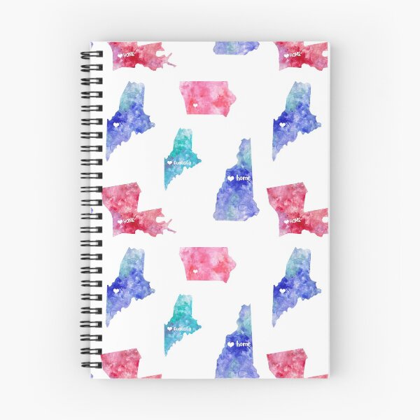 Item preview, USA states maps stickers pack pink blue watercolor set colorful designed and sold by WatercolorFun.