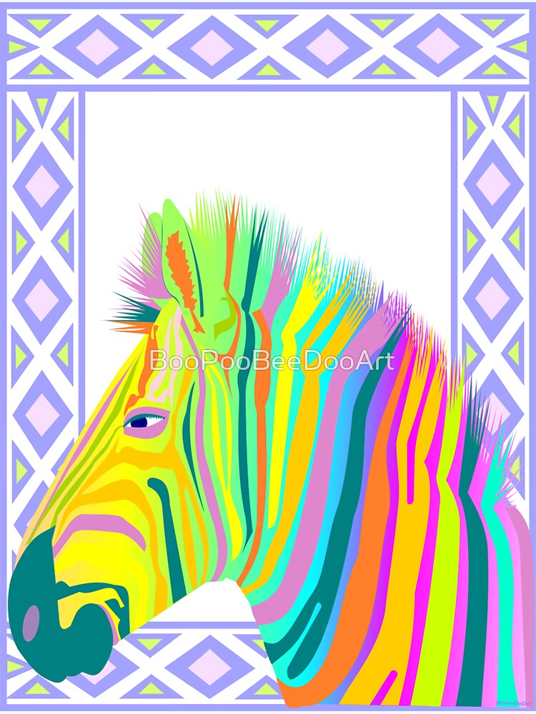 "Colorful Zebra" Sticker for Sale by BooPooBeeDooArt Redbubble
